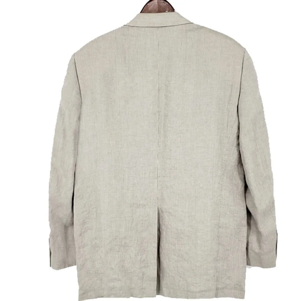 NEW Ermenegildo Zegna Sportcoat Jacket! US 44 e 54  Linen Taupe  Casual Luxury